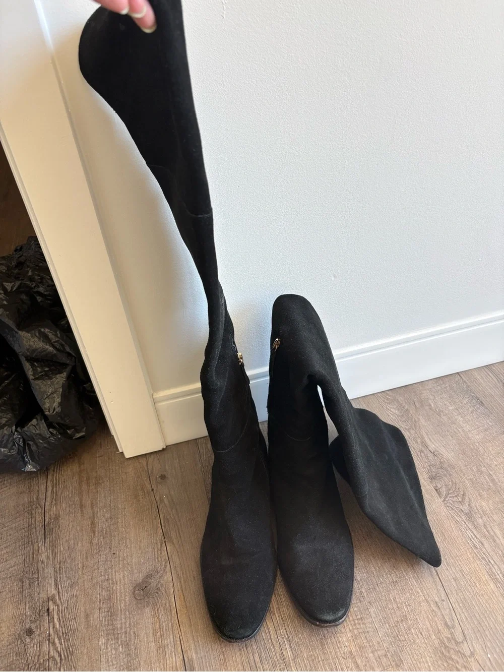 Black Suede over the knee Women's Boots